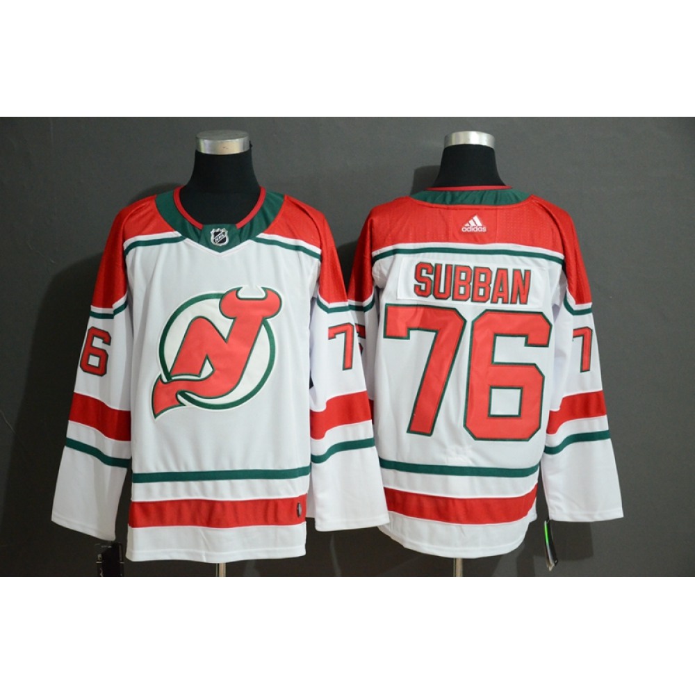 Men's New Jersey Devils #76 P.K. Subban White Stitched NHL Jersey