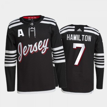 Men's New Jersey Devils #7 Dougie Hamilton 2021/22 Black Stitched Jersey Men's New Jersey Devils #7 Dougie Hamilton 2021/22 Black Stitched Jersey
