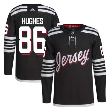 Men's New Jersey Devils #86 Jack Hughes 2021/22 Black Stitched Jersey Men's New Jersey Devils #86 Jack Hughes 2021/22 Black Stitched Jersey