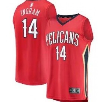 Men's New Orleans Pelicans #14 Brandon Ingram Red Stitched Jersey Men's New Orleans Pelicans #14 Brandon Ingram Red Stitched Jersey