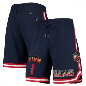 Men's New Orleans Pelicans #1 Zion Williamson Navy Shorts Men's New Orleans Pelicans #1 Zion Williamson Navy Shorts