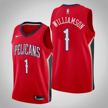 Men's New Orleans Pelicans #1 Zion Williamson Red Stitched NBA Jersey Men's New Orleans Pelicans #1 Zion Williamson Red Stitched NBA Jersey