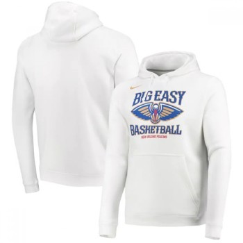 Men's New Orleans Pelicans 2021 White City Edition Story Club Pullover Hoodie Men's New Orleans Pelicans 2021 White City Edition Story Club Pullover Hoodie