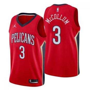 Men's New Orleans Pelicans #3 C.J. McCollum Red Statement Edition Stitched Jersey Men's New Orleans Pelicans #3 C.J. McCollum Red Statement Edition Stitched Jersey