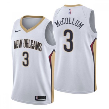 Men's New Orleans Pelicans #3 C.J. McCollum White Association Edition Stitched Jersey Men's New Orleans Pelicans #3 C.J. McCollum White Association Edition Stitched Jersey