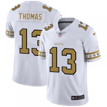 Men's New Orleans Saints #13 Michael Thomas White 2019 Team Logo Cool Edition Stitched NFL Jersey Men's New Orleans Saints #13 Michael Thomas White 2019 Team Logo Cool Edition Stitched NFL Jersey