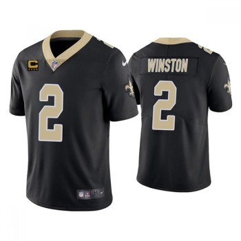 Men's New Orleans Saints 2022 #2 Jameis Winston Black With 4-star C Patch Vapor Untouchable Stitched Jersey Men's New Orleans Saints 2022 #2 Jameis Winston Black With 4-star C Patch Vapor Untouchable Stitched Jersey