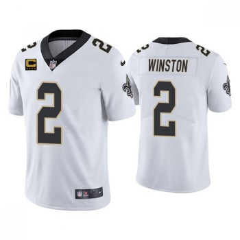Men's New Orleans Saints 2022 #2 Jameis Winston White With 4-star C Patch Vapor Untouchable Cool Base Stitched Jersey Men's New Orleans Saints 2022 #2 Jameis Winston White With 4-star C Patch Vapor Untouchable Cool Base Stitched Jersey