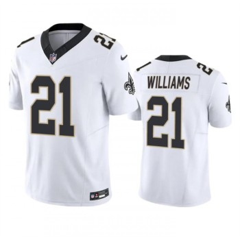 Men's New Orleans Saints #21 Jamaal Williams White 2023 F.U.S.E. Vapor Untouchable Limited Stitched Jersey Men's New Orleans Saints #21 Jamaal Williams White 2023 F.U.S.E. Vapor Untouchable Limited Stitched Jersey