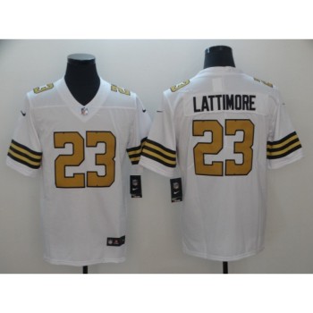 Men's New Orleans Saints #23 Marshon Lattimore White Limited Rush Stitched NFL Jersey Men's New Orleans Saints #23 Marshon Lattimore White Limited Rush Stitched NFL Jersey