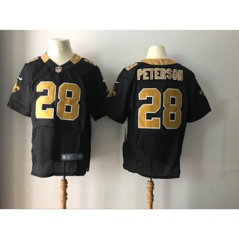 Men's New Orleans Saints #28 Adrian Peterson Black 2017 Elite Stitched NFL Jersey Men's New Orleans Saints #28 Adrian Peterson Black 2017 Elite Stitched NFL Jersey