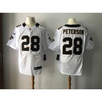 Men's New Orleans Saints #28 Adrian Peterson White 2017 Elite Stitched NFL Jersey Men's New Orleans Saints #28 Adrian Peterson White 2017 Elite Stitched NFL Jersey