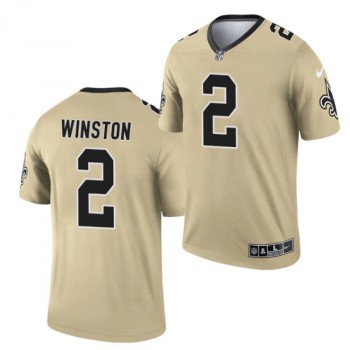 Men's New Orleans Saints #2 Jameis Winston 2021 Gold Inverted Legend Stitched Jersey Men's New Orleans Saints #2 Jameis Winston 2021 Gold Inverted Legend Stitched Jersey
