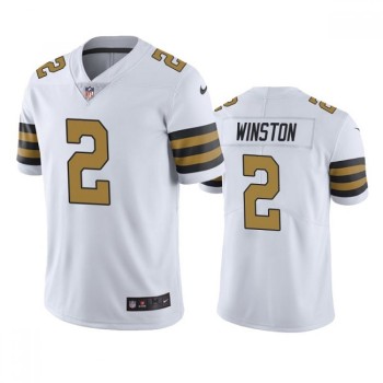 Men's New Orleans Saints #2 Jameis Winston White Color Rush Limited Stitched Jersey Men's New Orleans Saints #2 Jameis Winston White Color Rush Limited Stitched Jersey