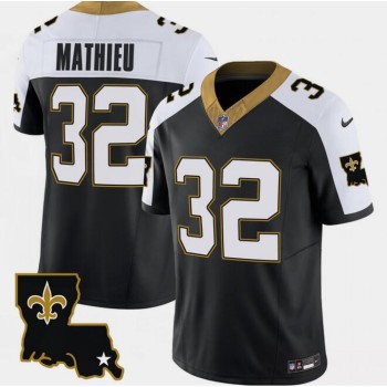 Men's New Orleans Saints #32 Tyrann Mathieu Black White 2023 F.U.S.E. 1987 Legacy Vapor Stitched Jersey Men's New Orleans Saints #32 Tyrann Mathieu Black White 2023 F.U.S.E. 1987 Legacy Vapor Stitched Jersey