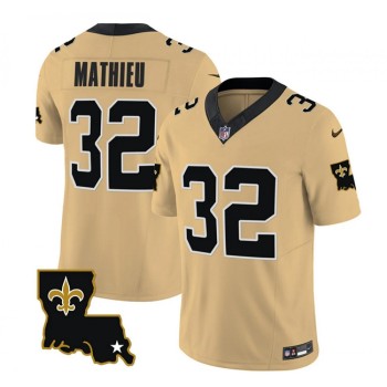 Men's New Orleans Saints #32 Tyrann Mathieu Gold 2023 F.U.S.E. 1987 Legacy Vapor Stitched Jersey Men's New Orleans Saints #32 Tyrann Mathieu Gold 2023 F.U.S.E. 1987 Legacy Vapor Stitched Jersey