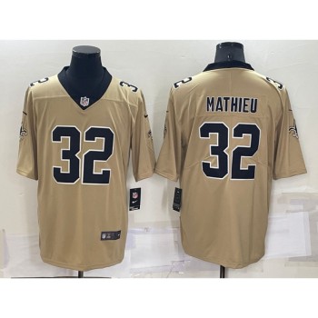 Men's New Orleans Saints #32 Tyrann Mathieu Gold Inverted Legend Stitched Jersey Men's New Orleans Saints #32 Tyrann Mathieu Gold Inverted Legend Stitched Jersey