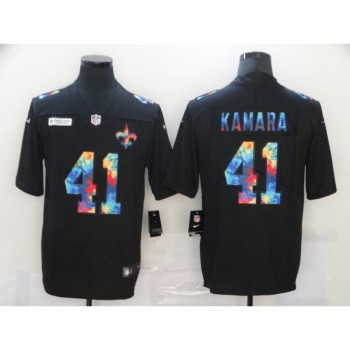 Men's New Orleans Saints #41 Alvin Kamara 2020 Black Crucial Catch Limited Stitched Jersey Men's New Orleans Saints #41 Alvin Kamara 2020 Black Crucial Catch Limited Stitched Jersey