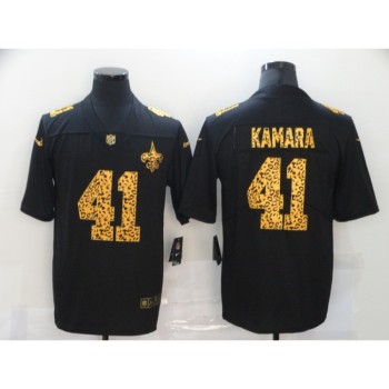 Men's New Orleans Saints #41 Alvin Kamara 2020 Black Leopard Print Fashion Limited Stitched Jersey Men's New Orleans Saints #41 Alvin Kamara 2020 Black Leopard Print Fashion Limited Stitched Jersey