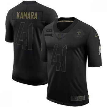Men's New Orleans Saints #41 Alvin Kamara 2020 Black Salute To Service Limited Stitched Jersey Men's New Orleans Saints #41 Alvin Kamara 2020 Black Salute To Service Limited Stitched Jersey