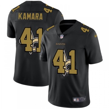 Men's New Orleans Saints #41 Alvin Kamara 2020 Black Shadow Logo Limited Stitched Jersey Men's New Orleans Saints #41 Alvin Kamara 2020 Black Shadow Logo Limited Stitched Jersey