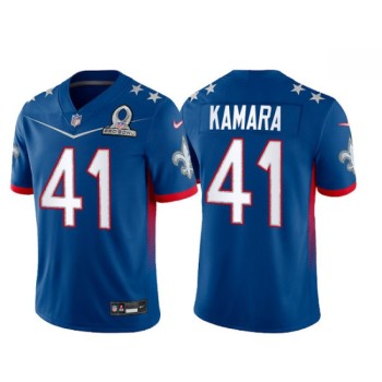 Men's New Orleans Saints #41 Alvin Kamara 2022 Royal NFC Pro Bowl Stitched Jersey Men's New Orleans Saints #41 Alvin Kamara 2022 Royal NFC Pro Bowl Stitched Jersey