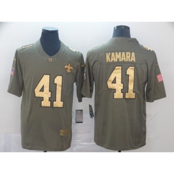 Men's New Orleans Saints #41 Alvin Kamara Camo Salute To Service Stitched NFL Gold Jersey Men's New Orleans Saints #41 Alvin Kamara Camo Salute To Service Stitched NFL Gold Jersey
