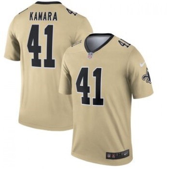 Men's New Orleans Saints #41 Alvin Kamara Gold Inverted Legend Jersey Men's New Orleans Saints #41 Alvin Kamara Gold Inverted Legend Jersey