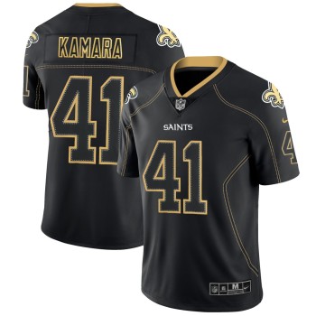 Men's New Orleans Saints #41 Alvin Kamara NFL 2018 Lights Out Black Color Rush Limited Jersey Men's New Orleans Saints #41 Alvin Kamara NFL 2018 Lights Out Black Color Rush Limited Jersey