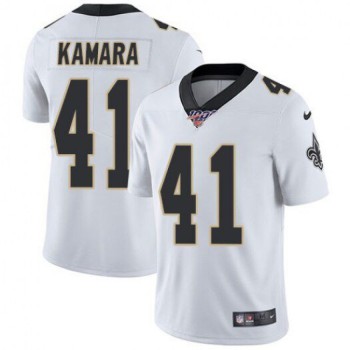 Men's New Orleans Saints #41 Alvin Kamara White 2019 100th Season Vapor Untouchable Limited Stitched NFL Jersey Men's New Orleans Saints #41 Alvin Kamara White 2019 100th Season Vapor Untouchable Limited Stitched NFL Jersey