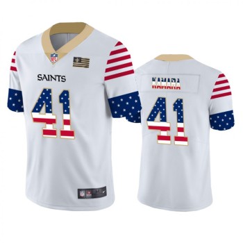 Men's New Orleans Saints #41 Alvin Kamara White 2019 USA Flag Fashion Limited Stitched NFL Jersey Men's New Orleans Saints #41 Alvin Kamara White 2019 USA Flag Fashion Limited Stitched NFL Jersey