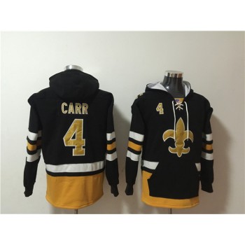 Men's New Orleans Saints #4 Derek Carr Black Ageless Must-Have Lace-Up Pullover Hoodie Men's New Orleans Saints #4 Derek Carr Black Ageless Must-Have Lace-Up Pullover Hoodie