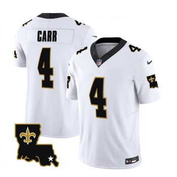Men's New Orleans Saints #4 Derek Carr White 2023 F.U.S.E. 1987 Legacy Vapor Stitched Jersey Men's New Orleans Saints #4 Derek Carr White 2023 F.U.S.E. 1987 Legacy Vapor Stitched Jersey