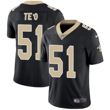 Men's New Orleans Saints #51 Manti Te'o Black Vapor Untouchable Limited Stitched NFL Jersey Men's New Orleans Saints #51 Manti Te'o Black Vapor Untouchable Limited Stitched NFL Jersey