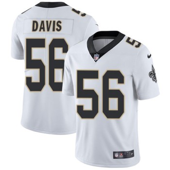 Men's New Orleans Saints #56 DeMario Davis White Vapor Untouchable Limited Stitched NFL Jersey Men's New Orleans Saints #56 DeMario Davis White Vapor Untouchable Limited Stitched NFL Jersey
