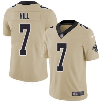 Men's New Orleans Saints #7 Taysom Hill Gold Inverted Legend Stitched NFL Jersey Men's New Orleans Saints #7 Taysom Hill Gold Inverted Legend Stitched NFL Jersey