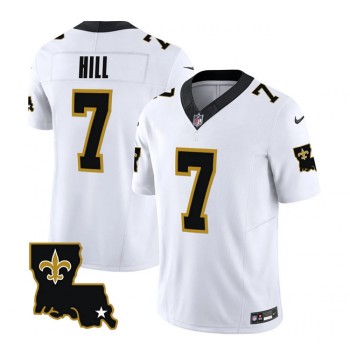 Men's New Orleans Saints #7 Taysom Hill White 2023 F.U.S.E. 1987 Legacy Vapor Stitched Jersey Men's New Orleans Saints #7 Taysom Hill White 2023 F.U.S.E. 1987 Legacy Vapor Stitched Jersey