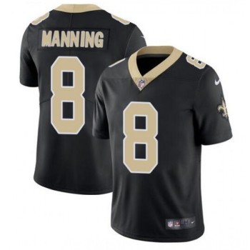 Men's New Orleans Saints #8 Archie Manning 2021 Black Vapor Untouchable Limited Stitched Jersey Men's New Orleans Saints #8 Archie Manning 2021 Black Vapor Untouchable Limited Stitched Jersey