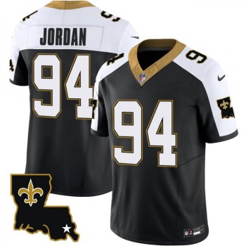 Men's New Orleans Saints #94 Cameron Jordan Black White 2023 F.U.S.E. 1987 Legacy Vapor Stitched Jersey Men's New Orleans Saints #94 Cameron Jordan Black White 2023 F.U.S.E. 1987 Legacy Vapor Stitched Jersey