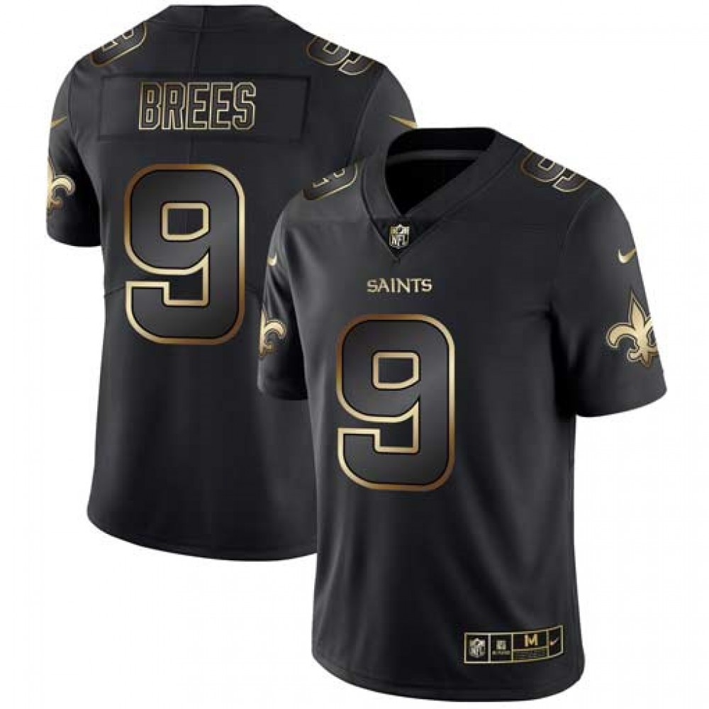 Men's New Orleans Saints #9 Drew Brees 2019 Black Gold Edition Stitched NFL Jersey