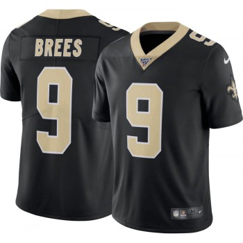 Men's New Orleans Saints #9 Drew Brees Black 2019 100th Season Vapor Untouchable Limited Stitched NFL Jersey Men's New Orleans Saints #9 Drew Brees Black 2019 100th Season Vapor Untouchable Limited Stitched NFL Jersey