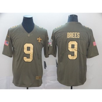 Men's New Orleans Saints #9 Drew Brees Camo Salute To Service Stitched NFL Gold Jersey Men's New Orleans Saints #9 Drew Brees Camo Salute To Service Stitched NFL Gold Jersey