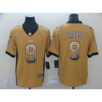 Men's New Orleans Saints #9 Drew Brees Gold 2018 Drift Fashion Color Rush Limited Stitched NFL Jersey Men's New Orleans Saints #9 Drew Brees Gold 2018 Drift Fashion Color Rush Limited Stitched NFL Jersey
