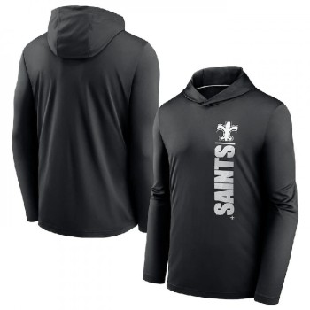 Men's New Orleans Saints Black Fan Gear Team Stack Hoodie Performance Long Sleeve T-Shirt Men's New Orleans Saints Black Fan Gear Team Stack Hoodie Performance Long Sleeve T-Shirt