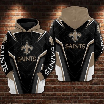 Men's New Orleans Saints Black/Gold 3D All Over Print Pullover Hoodie Men's New Orleans Saints Black/Gold 3D All Over Print Pullover Hoodie