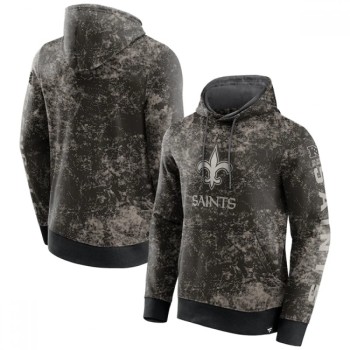 Men's New Orleans Saints Black/Gray Blackout Tonal Pullover Hoodie Men's New Orleans Saints Black/Gray Blackout Tonal Pullover Hoodie