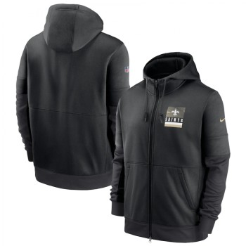 Men's New Orleans Saints Black Sideline Impact Lockup Performance Full-Zip Hoodie Men's New Orleans Saints Black Sideline Impact Lockup Performance Full-Zip Hoodie