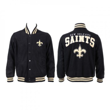 Men's New Orleans Saints Black Stitched Jacket Men's New Orleans Saints Black Stitched Jacket