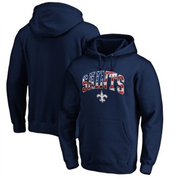 Men's New Orleans Saints Navy Banner Wave Pullover Hoodie Men's New Orleans Saints Navy Banner Wave Pullover Hoodie