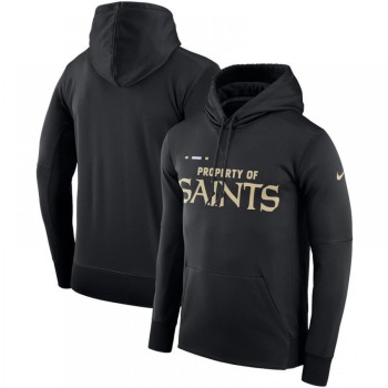 Men's New Orleans Saints Black Sideline Property Of Performance Pullover Hoodie Men's New Orleans Saints Black Sideline Property Of Performance Pullover Hoodie